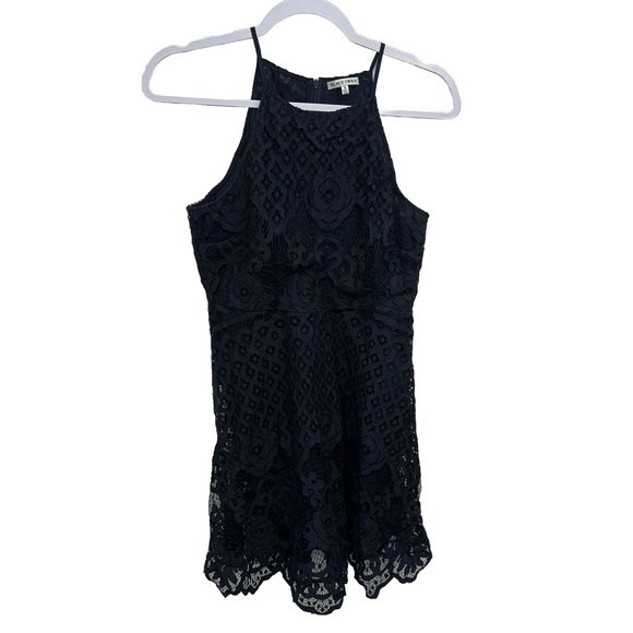 Black Swan Dresses & Skirts - Black Swan Medium Dress Navy‎ Blue Sleeveless Fit Flare Lace Overlay Cocktail
